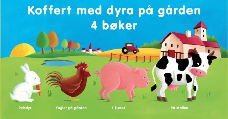Koffert med dyra på gården
