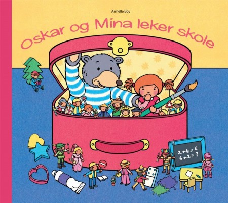 Oskar og Mina leker skole